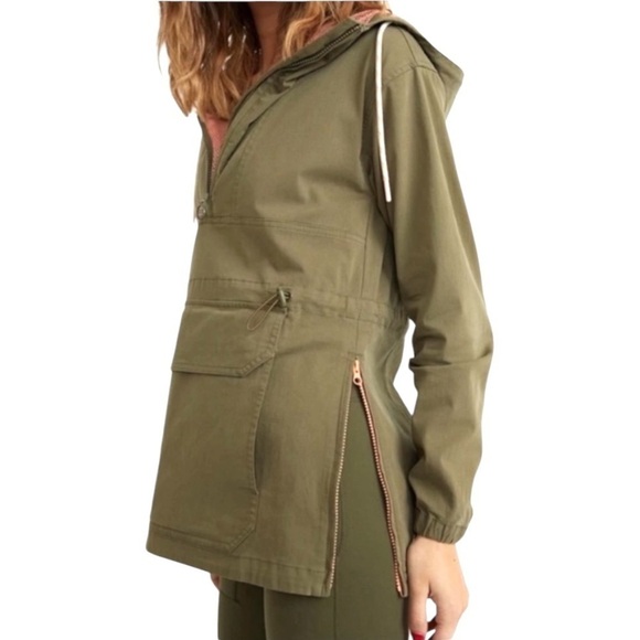 MARINE LAYER  Tacoma Anorak Utility Jacket Women's Oversized Small Green Hooded - Picture 4 of 16
